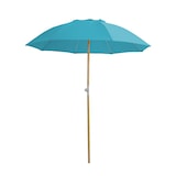 thumbnail of SVITA Set Sonnenschirm Bambus 2m Sonnenschirmständer Gartenschirm Balkonschirm Hellblau