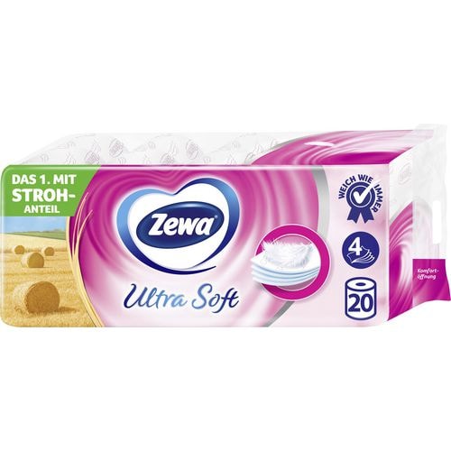 Zewa Ultra Soft Toilettenpapier 4-lagig Weiß 20 Rollen à 150 Blatt