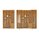 thumbnail of Relaxdays Besteckkasten Bambus, ausziehbar, Besteckeinsatz 5 bis 7 Fächer, Schubladeneinsatz HBT 5x55x44,5 cm, natur