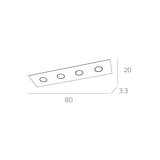 thumbnail of Toplight Plafoniera da soffitto rettangolare 4 luci Area con attacco GX53, struttura colore grigio, design moderno 80x20x3cm