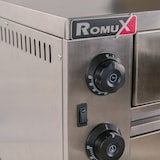 thumbnail of Romux® Horno de Pizza Compacto Doble Eléctrico de 1+1 Pizza de 30 cm Sobremesa en acero inox con Calentamiento Rápido | Temperatura 350°C - 3200 W