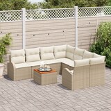 thumbnail of vidaXL 9-teiliges Garten-Sofa-Set mit Kissen Beige Poly Rattan Akazie