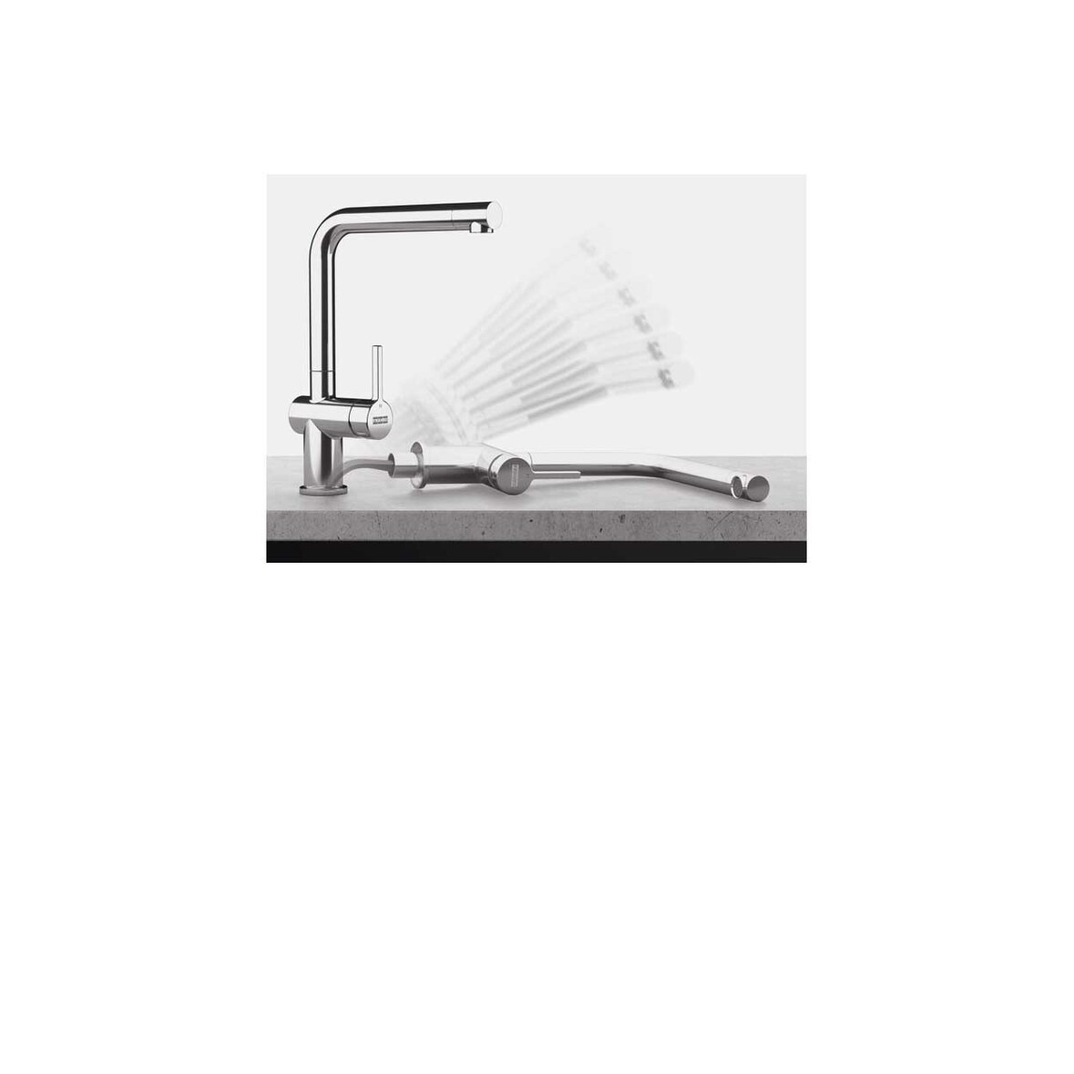Franke Messing Hochdruck Armatur Active L Window Schwenkauslauf Chrom