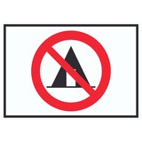 thumbnail of Zelten verboten Symbol Schild A2 Rückseite selbstklebend