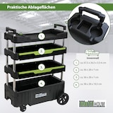 thumbnail of Montagewagen klappbar mobil transportabel 67,5x40x95 cm Traglast 80 kg 4 Ablagefächer leer
