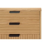 thumbnail of SalesFever Kommode breit | mit 6 Schubladen | MDF Eiche Echtholzfurnier | Gestell Metall | B 120 x T 40 x H 80 cm | natur – schwarz