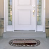 thumbnail of Relaxdays Fußabtreter Gusseisen mit Bürsten, HBT ca. 4 x 73 x 42 cm, Schuhabstreifer aus Metall im Jugendstil, bronze