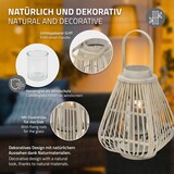 thumbnail of ECD Germany Bambus Laterne, Windlicht H:42,5cm Holzfarbe Gartenlaterne mit Henkel & Glaseinsatz, Bambuslaterne, Kerzenhalter Innen/Außen, Deko Laterne