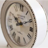 thumbnail of Orologio sveglia in ferro bianco da appoggio su mensola o credenza Vintage Time