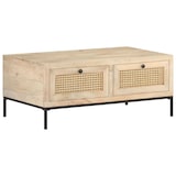 thumbnail of vidaXL Couchtisch 90x50x37 cm Mango Massivholz und Rohrgeflecht