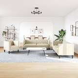thumbnail of vidaXL 3-tlg. Chesterfield-Sofa-Set Creme Kunstleder
