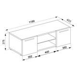 thumbnail of Lowina115 TV Tisch 2 Türen 2 Schubladen schwarz.