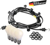 thumbnail of Illu Party Garten Außen Lichterkette 5m schwarz 5x E27 LED Tropfenlampen opal