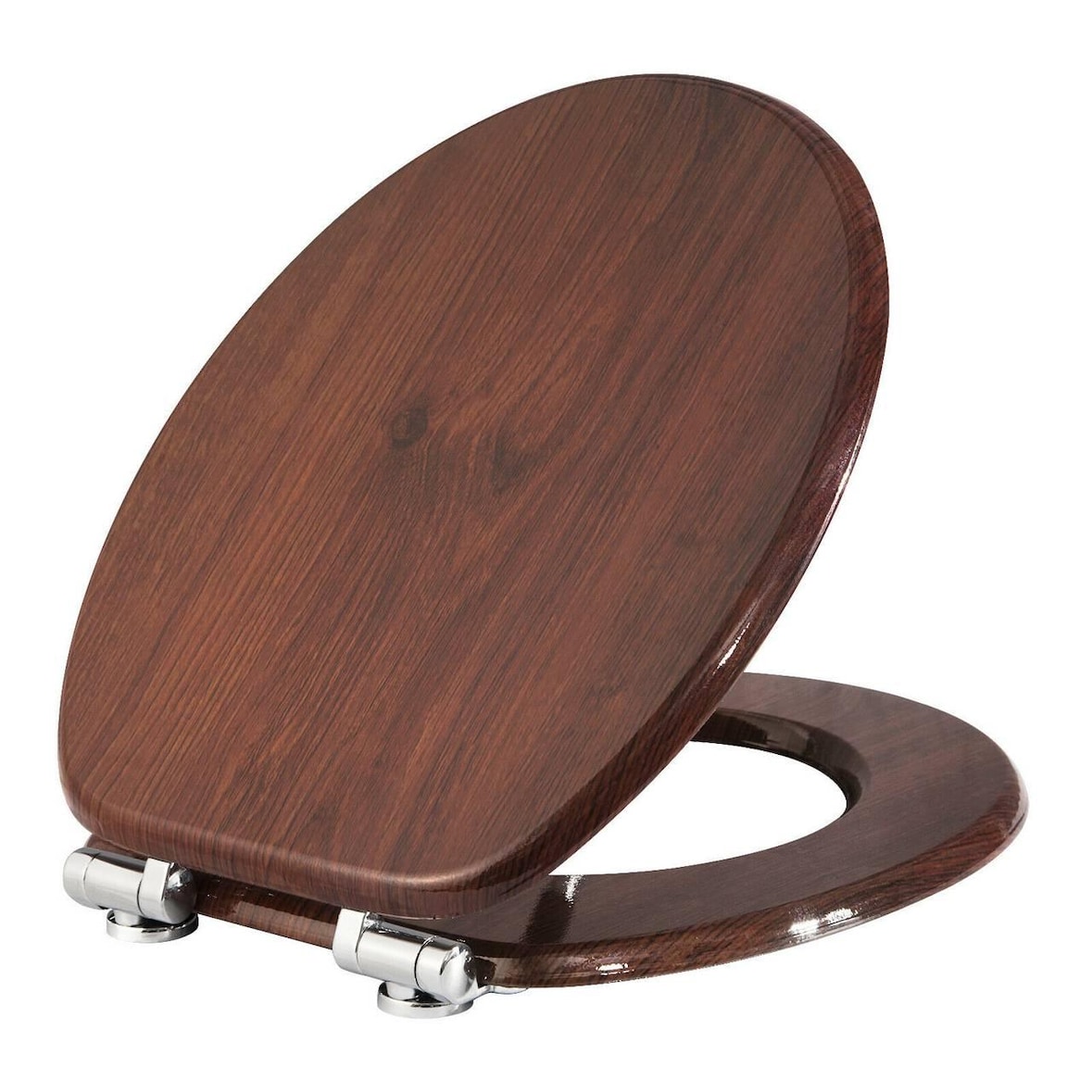 Helloshop26 - Sedile WC con meccanismo di chiusura ammortizzata in MDF faggio scuro 19_0000644