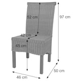 thumbnail of Set di 2 sedie da sala da pranzo Sedia in vimini M42, rattan ~ con cuscino di seduta