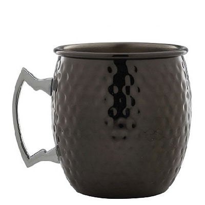 Cocktail7 Mug à Moscow Mule Martelé Noir Verre Cocktail 55cl Cockatil7