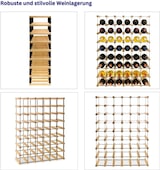 thumbnail of PROREGAL Modulares Weinregal VINOTECA MOD METAL | HxBxT 82,5x62,5x24,5cm | 6x8 Flaschen | Massives Kiefernholz | Natur | Flaschenregal