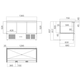 thumbnail of Mesa refrigerada de 3 puertas, acero inoxidable, refrigeración estática, 85 x 137 x 70 cm, GN1/1, 435 W, EASYLINE, 368L, 10015 Vaiotec