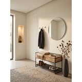 thumbnail of Sitzbank mit Stauraum 90x52x38 cm Mango Massivholz / Metall Flurbank Braun, Schuhbank mit Sitzfläche Klein, Schmale Garderobenbank mit