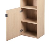 thumbnail of Meuble double vasque 140cm chêne STUDIO suspendu + miroir rond + colonne