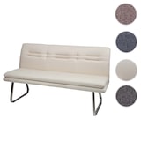 thumbnail of Sitzbank | HxBxT 90x160x58cm | Sitzhöhe 49cm | Rückenlehne Stoff/Textil Edelstahl gebürstet | Creme-Beige 160cm | Esszimmerbank Bank Polsterbank