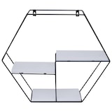 thumbnail of Wandplank HWC-K76, Hangende plank Zwevende plank, 3 planken Metalen massief hout Industrieel 43x49x11cm ~ wit