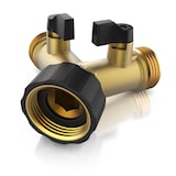 thumbnail of Brandson Wasserventil 2 Wege - Y-Verteiler für 3/4 Zoll Wasserhahn - Garten Wasserverteiler - Verteileranschluss für Wasserschlauch - 2 Drehschalter