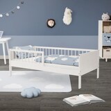 thumbnail of ML-Design Kinderbett 80x160 cm Weiß, Holzbett mit Lattenrost & Rausfallschutz, Jugendbett aus massivem Kiefernholz, Montessori Einzelbett Babybett