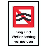 thumbnail of Sog und Wellenschlag vermeiden Symbol und Text A5 Rückseite selbstklebend