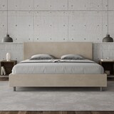 thumbnail of Letto matrimoniale king size con rete imbottito 200x210 microfibra sabbia Adele