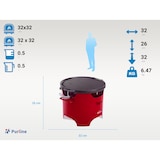 thumbnail of Churrasqueira a etanol 0,5L em aço vermelho e chapa redonda de ferro