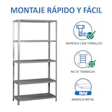thumbnail of SimonRack Estantería Metálica con tornillos 1800x900x500 mm, 5 Alturas, 100 kg de Punto Flexión, Gris - Comfort
