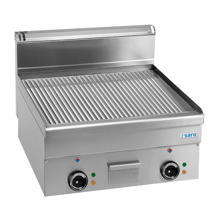 SARO Elektrogrillplatte, gerillt,Aufti.,600x600, EFT66R