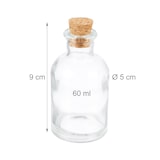 thumbnail of Relaxdays Dekogläser 30er Set, Glasflaschen mit Korken, 60 ml, zum Befüllen mit Deko, Gewürzgläser, transparent/natur