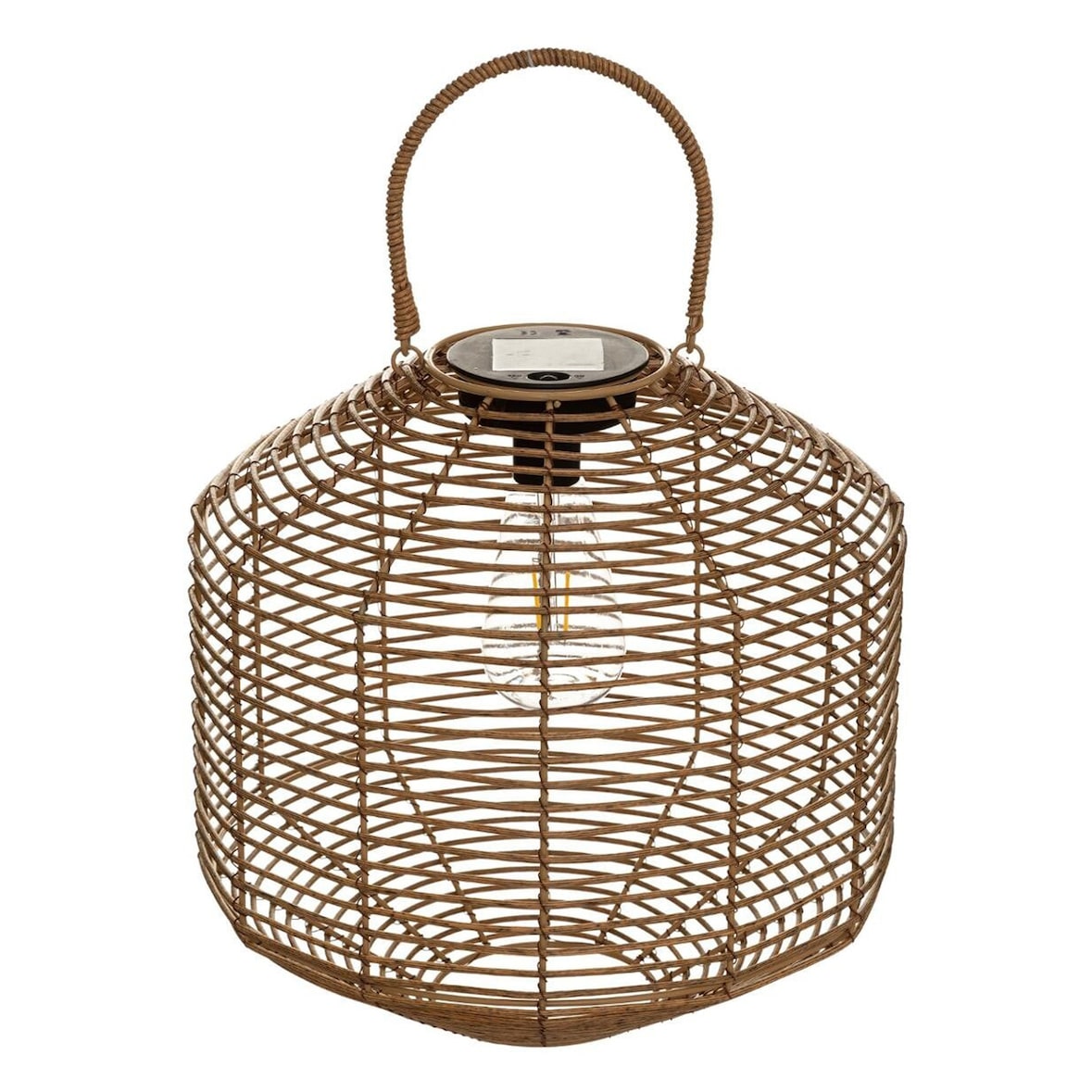 WellHome - Beige Solarlampe aus Rattan Ø30cm