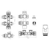 thumbnail of BELVIT Design Heizkörperventil Thermostat Edelstahl gebürstet für Wand- und Bodenanschluss 1/2" PEX 16 x 2mm Konus M30