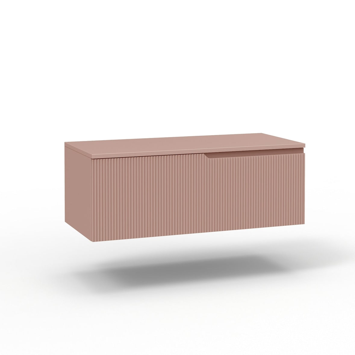 AQA Design Base con top 1 cestone in MDF VENERE rosa cipria cm. L.100 P.45 H.37 MPVE101HTOP-CIP