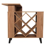 thumbnail of Bartafel HWC-M45, statafel bartafel wijnrek wijnkast, opbergvakken 93x120x98cm, bruin