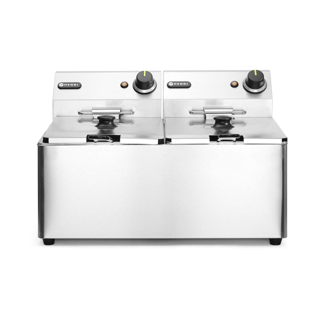Friteuse Kitchen Line - 2x 8L, HENDI, Kitchen Line, 16L, 230V/7000W, 550x430x(H)345mm