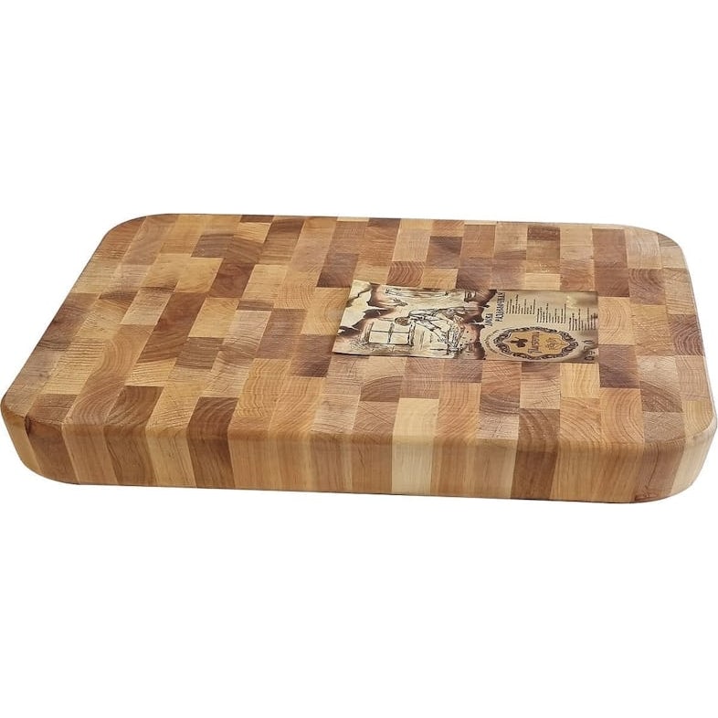 Tabla de cortar rectangular de madera - 32,5 x 36,5 x 4,5 cm - Tabla de cortar de madera de calidad hostelería - Marrón
