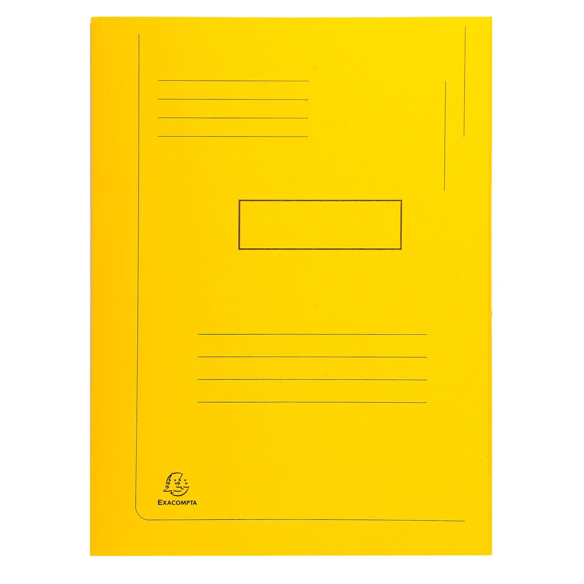 Exacompta 445009E 50x Aktenmappe mit Beschriftungsfeld und 2 Klappen aus Recyclingkarton 290g Forever, 24x32cm - Gelb