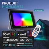 thumbnail of LUXULA LED Fluter LX400183 50 W RGBW schwarz IP65