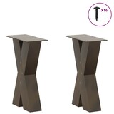 thumbnail of vidaXL Couchtischbeine X-Form 2 Stk. Naturstahl 38x(42-43) cm Stahl