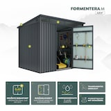 thumbnail of Hoggar - Caseta Metálica de Jardín 4,5m2 Formentera M - Paneles Robustos 0,40mm - Tragaluz de Policarbonato - Cierre con Llave - Cobertizo Metal