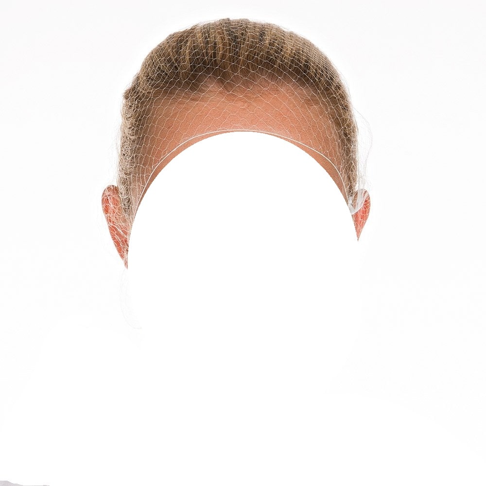 144x Haarnetz aus Nylon Weiss Ø62 cm  Haar Netz