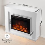 thumbnail of KAMINIO Elektrokamin MATTI - Elektrischer Standkamin mit Heizung, 3D-Flammeneffekt, LED-Ambientelicht, Fernbedienung - 38 Zoll, Weiß