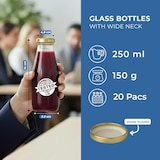 thumbnail of 20 leeren Glasflaschen à 250 ml mit Deckel - Glasflaschen für Saft, Milch, Grillen, Saucen