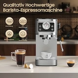 thumbnail of Barista Siebträgermaschine 20 Bar – Kaffeemaschine mit Manometer, Edelstahl-Design, schnellem Aufheizsystem & Profi Milchaufschäumer für Zuhause