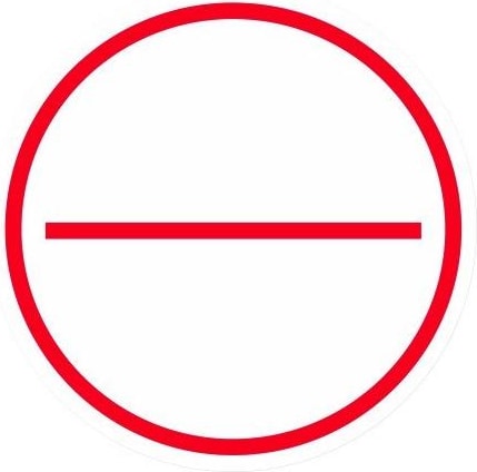 Ein roter Kreis mit einem horizontalen roten Balken.