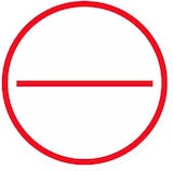 Ein roter Kreis mit einem horizontalen roten Balken.